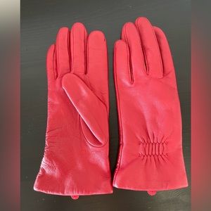 Red leather gloves